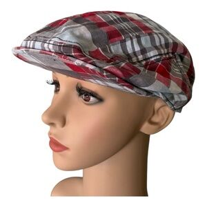 Crazy 8 Red and Gray Plaid Kids Newsboy Cap